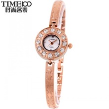 Time100 the time of the trend of fashion circle blue rhinestone jewelry cuff links waterproof ladies watch fashion table
