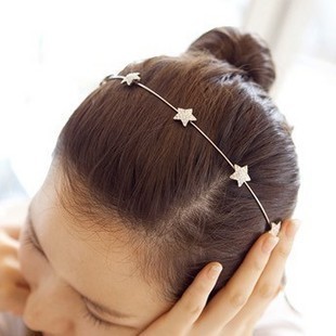 Accessories hair accessory rhinestone five-pointed star headband crystal hair accessory sweet hair bands brief(China (Mainland))