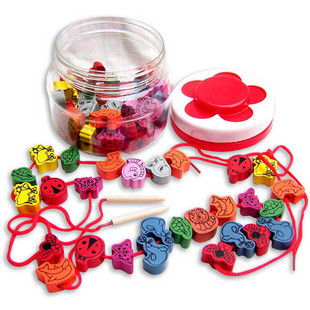45 fruit animal shape bead toys bottled child puzzle beads(China (Mainland))
