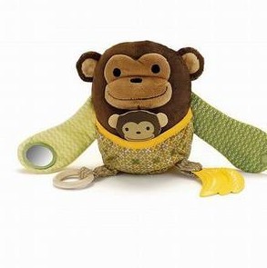 Free Shipping Cute Animal Styles Toys Farms Monkey /Dog Desig Baby Doll Baby Baby Rattle Toy Cloth Doll 3pcs/Lot 2 Style F13104(China (Mainland))