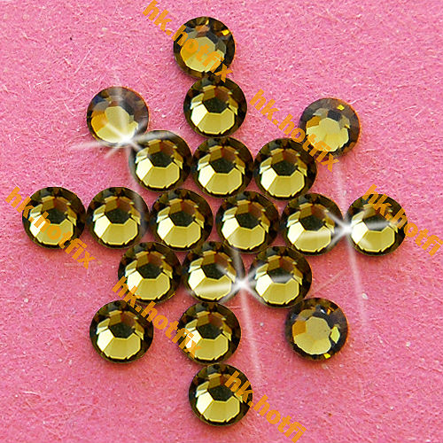 GENUINE Swarovski Elements ss12 Khaki ( 550 ) 720 pcs Iron on 12ss Hot-fix Flatback Glass Crystal Loose Beads Hotfix rhinestones(Hong Kong)