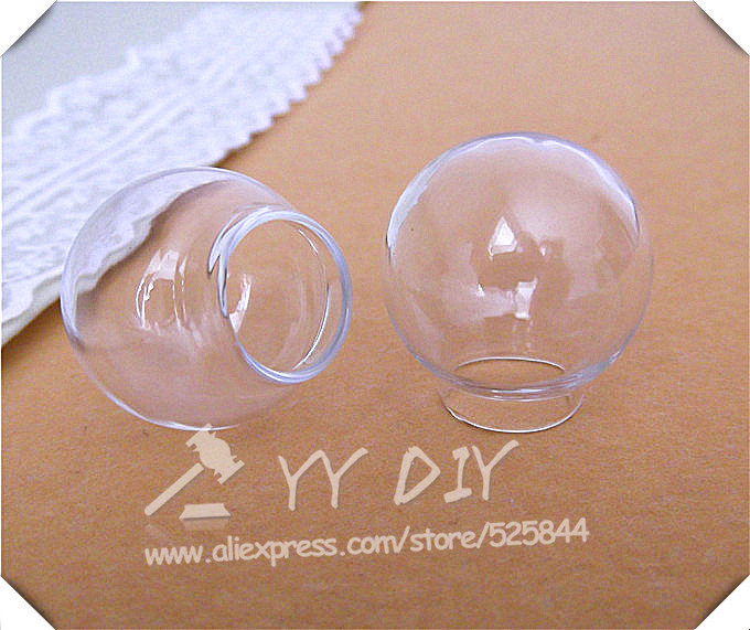 Free shipping! 50pcs/lot 25mm(15mm opening) glass bubble / DIY Glass globe vial pendant/DIY decorations / glass vial pendant(China (Mainland))