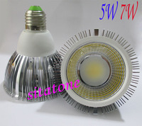 COB PAR30 E27 5W 7W LED spotlight,AC85-265V,100-110LM/W,2 years warranty,1*5w,1*7W Free shipping