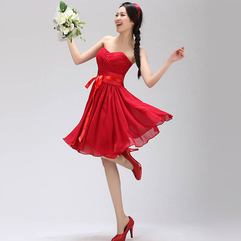 Bridesmaid dresses color red