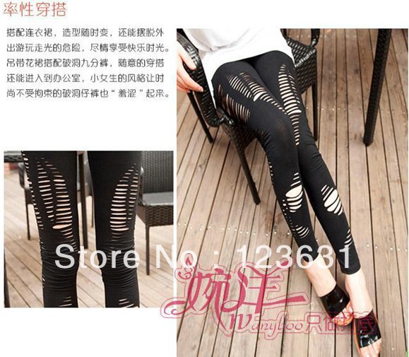 Tony wholesale Sexy hot selling unique Europe design strip hole trouser lady four seasons silk stockings of shipping free WZ012(China (Mainland))