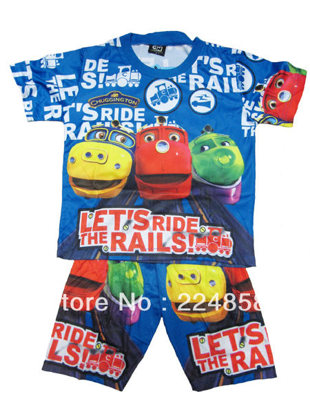 Girls boys Baby Toddlers Kids Cute Clothes thomas the train Kid's Boys suit 2pcs set free shipping(China (Mainland))