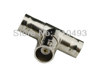 BNC Female to Two Female Coax Three BNC Female T T-Type Adapter Connector For CCTV Cameras 2000pcs /Lot Express free shipping(China (Mainland))