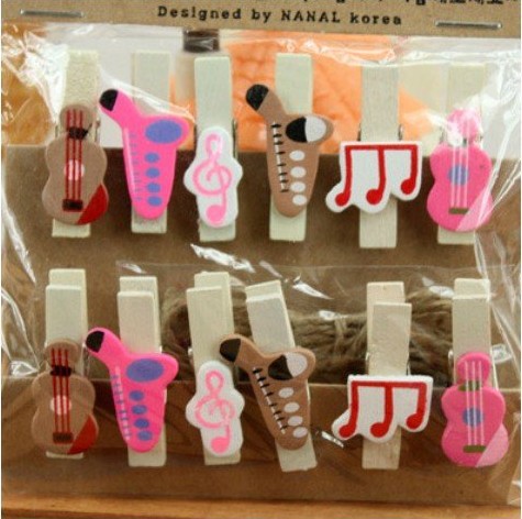 .mini music wooden clip.Clip set.Message folders.Fashion fashion gift.creative gifts fashion gift.new arrival(China (Mainland))
