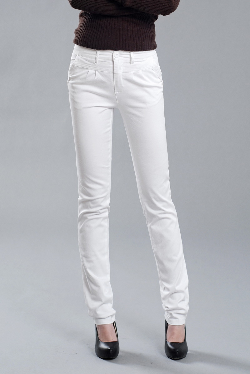 trousers casual pants plus size pants end-to-end pants white slim