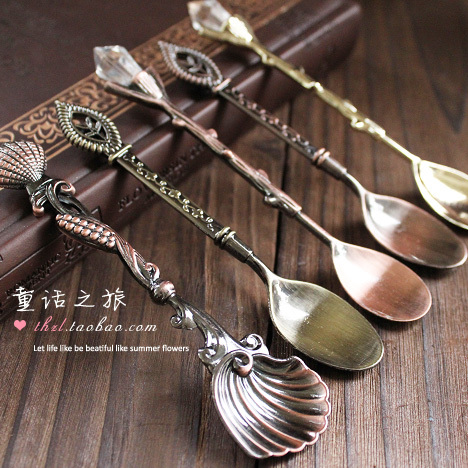 Fashion accessories vintage coffee spoon fashion classical tea spoon ice cream spoon dessert spoon small(China (Mainland))