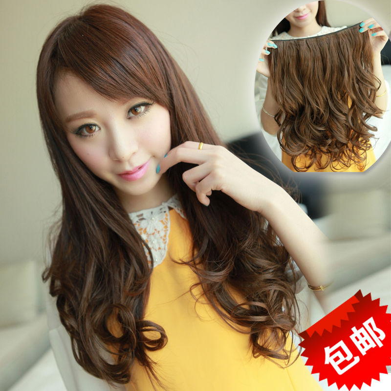 Free shipping High temperature wire hair extension piece one piece scrollp hair piece short design reflective clip(China (Mainland))