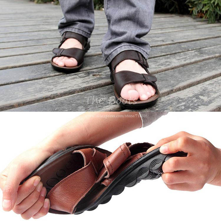 Discount 2013 Summer Velcro Buckle Open Toe Gladiator Men Shoes Flat ...