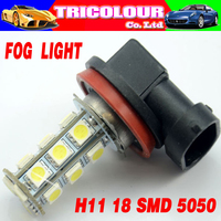 HK POST FREE!!! Ultra Bright H11 18 SMD 5050 Car Front Fog light Headlight Driving led lamp 12V white blue 30pcs /lot #LJ14