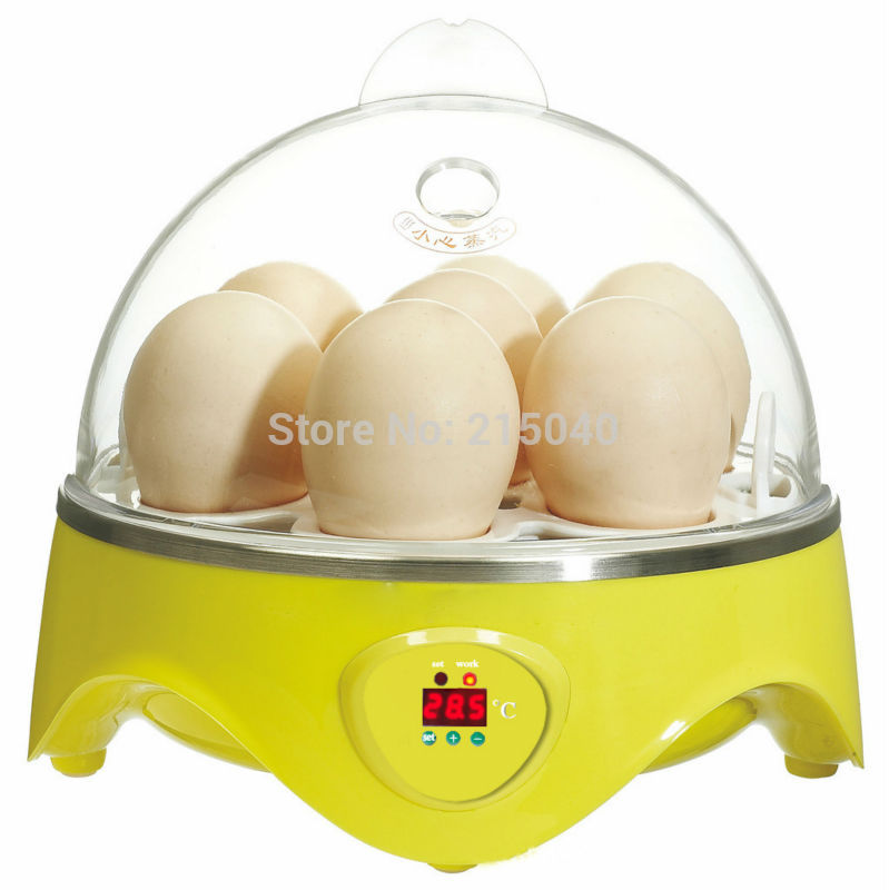 High Quality!! Cute Mini Egg Incubator 7 Chicken Bird Eggs Hatching 