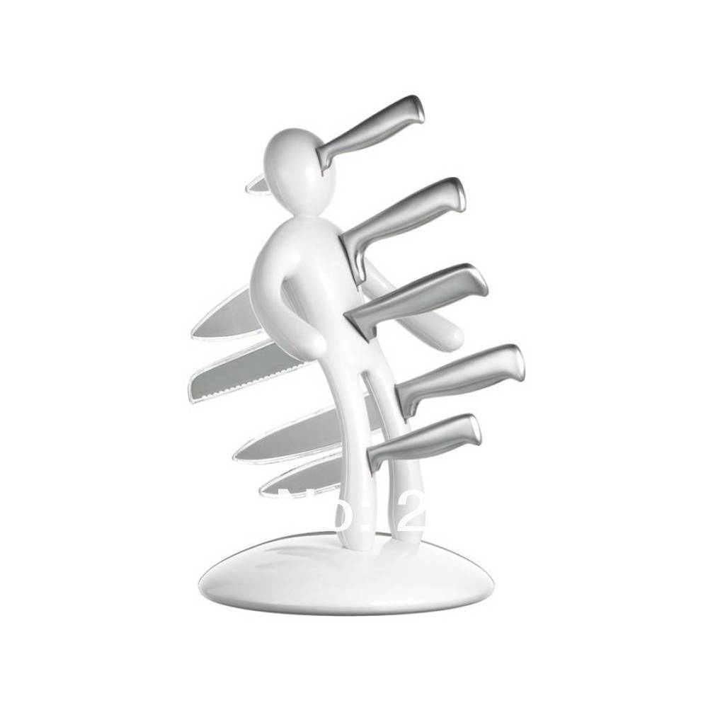 Free shipping 1Set White The Ex Voodoo Doll Knife Block Set Unique