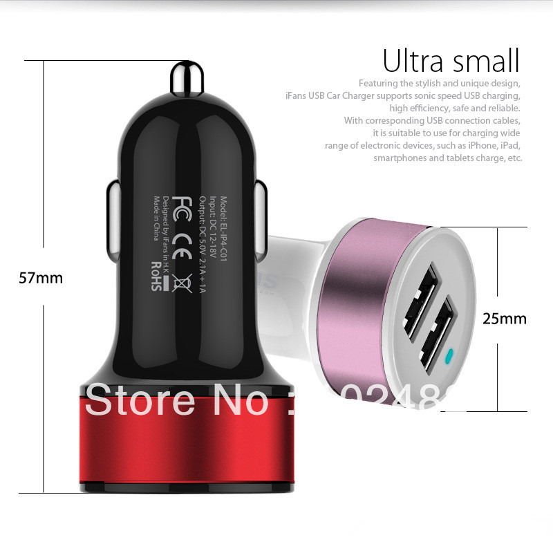 Mini Dual USB Car Charger Universal 2 USB 2A High Speed Charging for Apple iPhone iPod