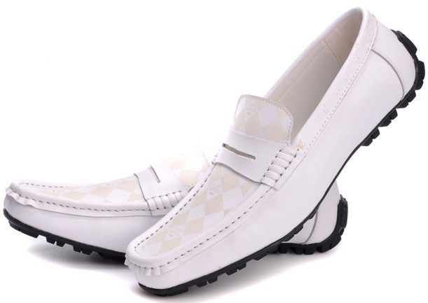 ... Leather Shoes Men Casual Dress Shoes Loafers White(China (Mainland