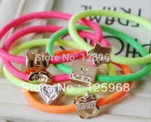 Wholesale free shipping 100pcs 1 bag New Neon Candy Color Rope Elastic Hair Ties Bands Headband