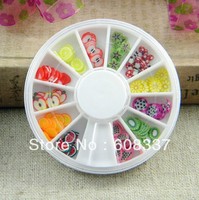 Free shipping DIY accessories 3 boxes /lot around  the small plate of fruit slices polymer clay beads pottery/phone beauty