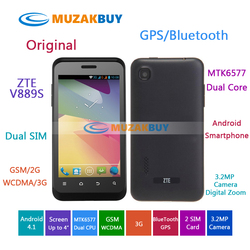 Original New mobile phone dual sim ZTE V889S 4 inch Touch Screen Dual Core GPS 3G Free Shhipping(Black)(China (Mainland))