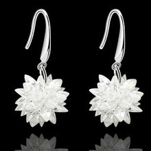 Fashion 925 pure silver zircon earrings Lady’s white sapphire CZ long earrings marriage accessories earring