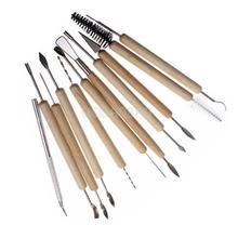 Pack of 11 Clay Pottery Carving Sculpturing Modeling Wooden Handle Tool #gib