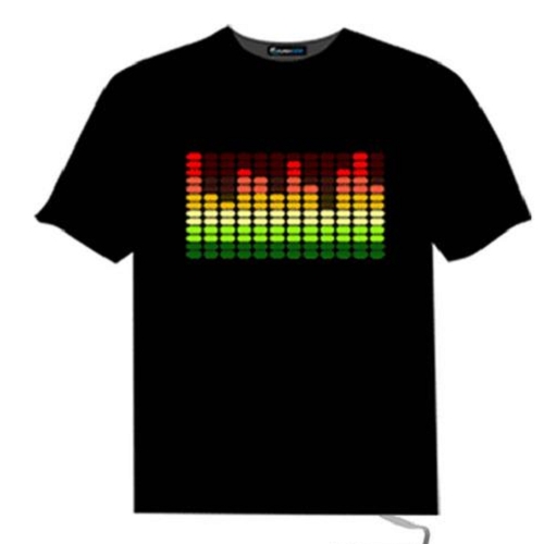 Sound Activated Flashing Light Up And Down Pattern Led Equalizer T-shirt SG1826 [41587|99|01](China (Mainland))