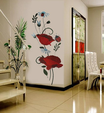 Removable Wallpaper on Removable Flower Wall Sticker Diy Home Decoration Large Wallpaper Wall
