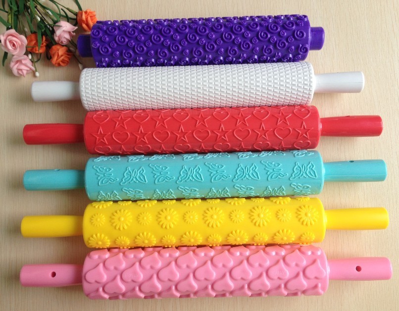Free shipping 6 set different type embossing rolling pin ...