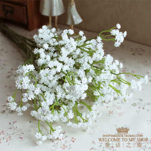 Free shipping! Artificial flower bridal bouquet props home decoration flower long fresh white mantianxing(China (Mainland))