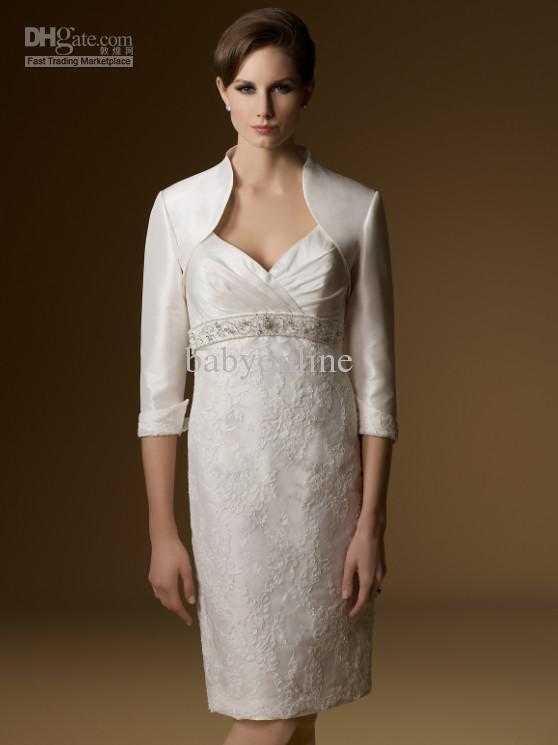Mother Of The Bride Dresses With Lace Bolero - Overlay Wedding Dresses