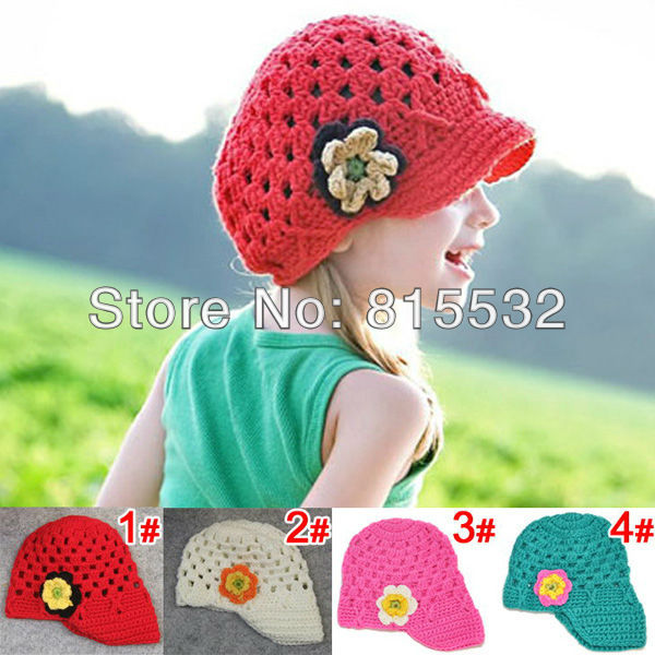 3pcs/lot Unique Kid Hat Infant Crochet Knitted Handmade Baby Hat Girl Flowers Diaper Photography Prop Hat Cap Free Shipping(China (Mainland))