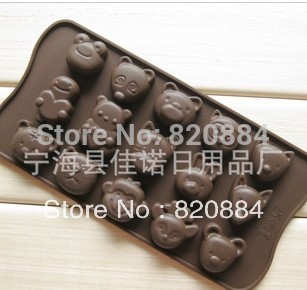 Free shipping to 100% silicone chocolate soaps ice cake mould 15 even 12 zodiac cartoon animal model(China (Mainland))
