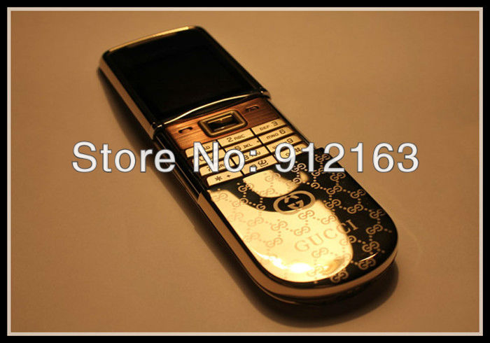 VIP Luxury Phones Original Unlocked 8800 Sirocco Gold Cell Phone Russian Language Desktop Charger DHL EMS
