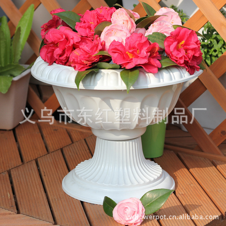 Factory direct sale Fashion royal anaglyph basin small white vintage flower pot(China (Mainland))