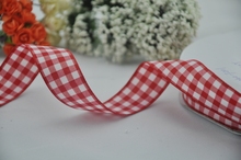 Free Shipping 100 yards 1 Red and White Gingham Ribbon Gift Packing Ribbon DIY
