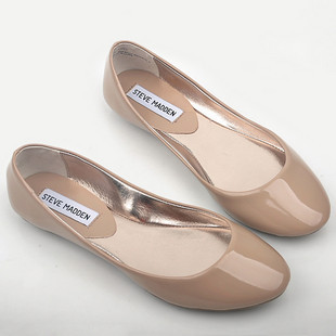 Steve madden brand plus size shoes patent leather nude women round toe ...