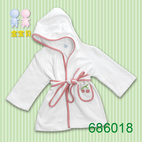 Single 100% baby infant children cotton bathrobe robe bathrobes spa !(China (Mainland))