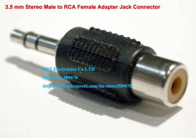 Free shipping/50pcs/High Quality 3.5mm Stereo Male to RCA Female Adapter Jack Connector New(China (Mainland))