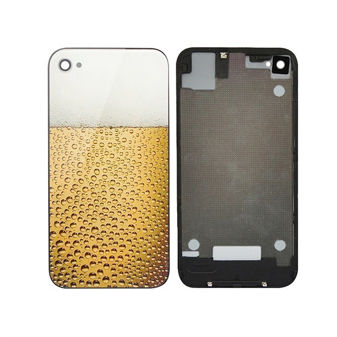 New Beer Glass Replacement Back Rear Battery Cover Housing Case For iPhone 4 4G(China (Mainland))