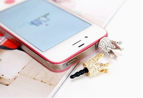 Free shipping accessories rhinestone small for apple mobile phone dust plug