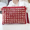 PU Leather Soft South Korea Style Solid Color Women Zipper Bag