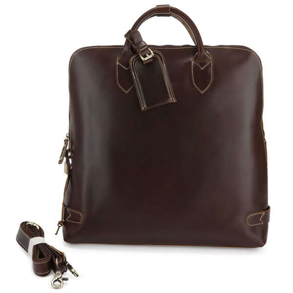 Unisex Crazy Horse Leather Briefcase Messenger Bag Tote Bag Leather Handbag Women 7053C