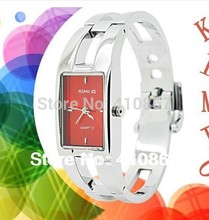 Free shipping fee Massive black stainless steel luxury jewelry bangle women Wrist Watch kimio watch 5pcs