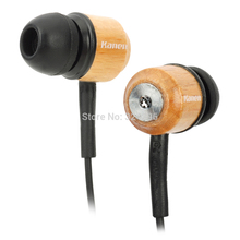 KANEN KM92 In Ear 3 5mm Adjustable Volume Earphone Genuine Wood Noise isolating Headphones For DJ