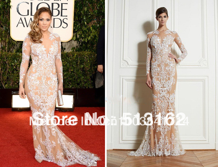 Newest-Designer-Sexy-Red-Carpet-Jennifer-Lopez-2013-Long-Sleeves ...