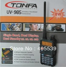 free shipping new Walkie Talkie TONFA 8W 128CH UV 985 dual band VHF136 174MHz UHF400 470MHz
