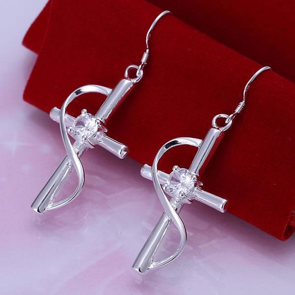 925 silver earrings 925 sterling silver fashion jewelry earrings beautiful earrings high quality Inlaid Cross Earrings