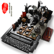 Yixing Kung fu tea electromagnetic furnace purple grit ceramic teaberries solid wood tea set