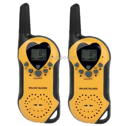 Brand New High Quality T 6 1 0 inch LCD 5KM Walkie Talkie Yellow 2pcs in